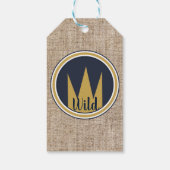 Étiquettes-cadeau King Wild Thing Gold Crown Burlap Anniversaire (Dos)