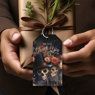 Étiquettes-cadeau Kisser Skeletons Élégant Mariage gothique Vintage