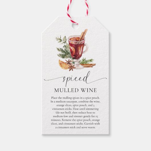 Étiquettes-cadeau Kit de recette de vin Mulled Noël (Devant)