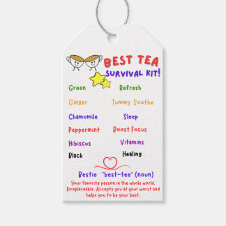 Étiquettes-cadeau Kit de survie pour le bestie (thé)