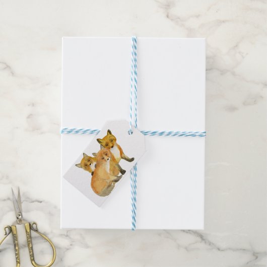 Étiquettes-cadeau Kits Fox (Avec de laficelle)