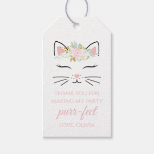 Étiquettes-cadeau Kitten Anniversaire fête de fête de faveur tags fl