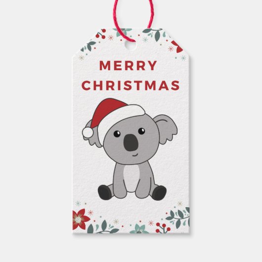Étiquettes-cadeau Koala Noël Neige Animaux d'hiver Koalas Cadeau Ta (Devant)