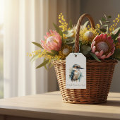 Étiquettes-cadeau Kookaburra sur une branche, coutume