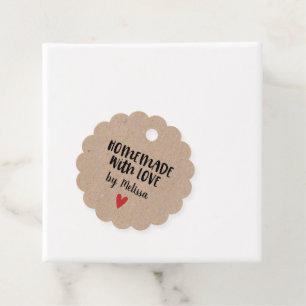 Étiquettes Cadeau Kraft fait maison avec amour Coeur Tags cadeaux