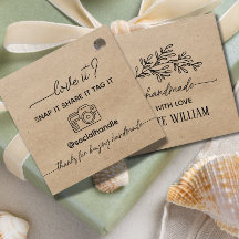 Kraft Laurel fait main avec amour, snap et partage