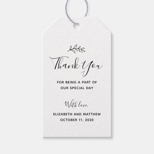 Étiquettes-cadeau Kraft merci. Mariage rustique. Balise cadeau simpl (Devant)