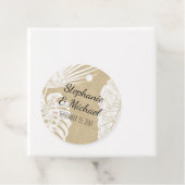 Étiquettes Cadeau Kraft Modern Beach Simple Jungle Mariage feuille (En situation)