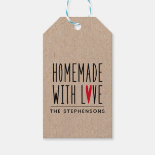 Étiquettes-cadeau Kraft Personnalisé Fait Maison Avec Amour