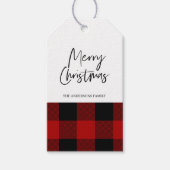 Étiquettes-cadeau Kraft Red Buffalo Plaid & Joyeux Noël (Devant)