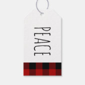 Étiquettes-cadeau Kraft Red Buffalo Plaid & Peace Christmas Cadeau T (Devant)