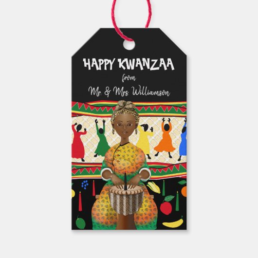 Étiquettes-cadeau Kwanzaa Vacances afro-américaines (Devant)