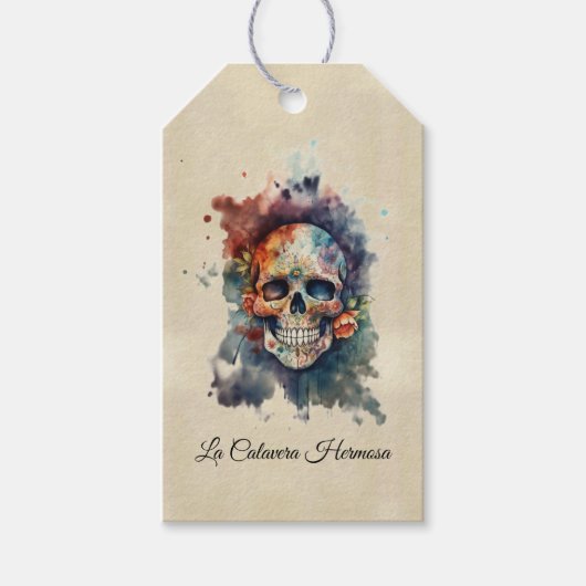 Étiquettes-cadeau La Calavera Hermosa, coutume (Devant)