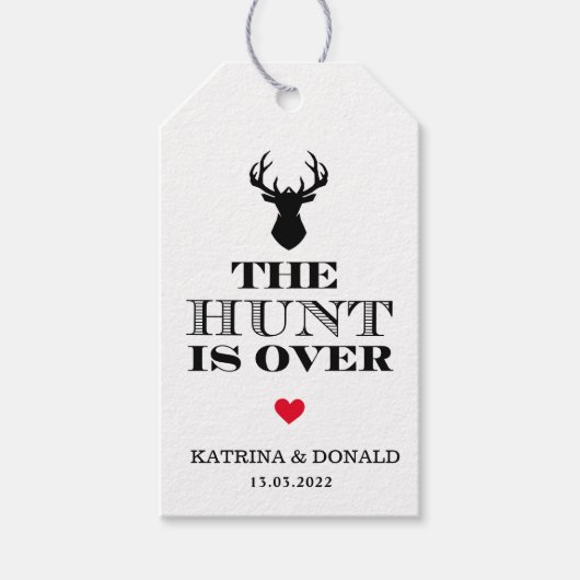 Étiquettes-cadeau La chasse au Mariage campagnard rustique (Devant)