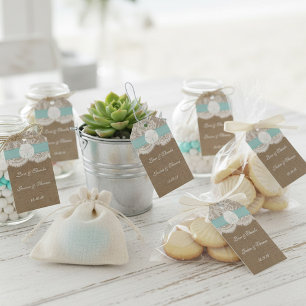 Étiquettes-cadeau La collection de mariages de plage de sable turquo