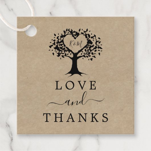 Étiquettes Cadeau La collection Rustic Heart Tree Mariage (Devant)