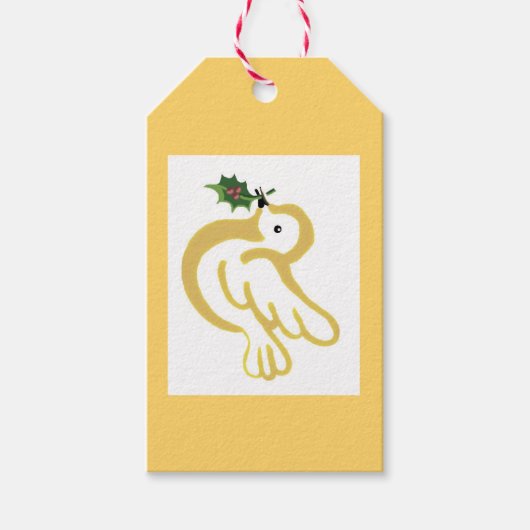 Étiquettes-cadeau La colombe de Noël avec saint (Devant)