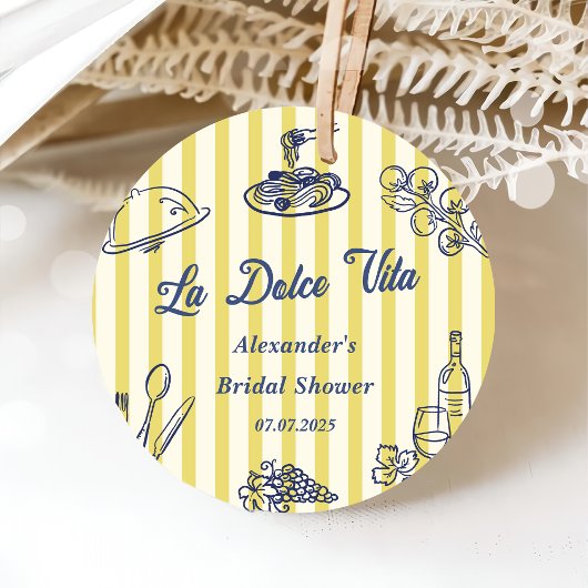 Étiquettes Cadeau La Dolce Vita Fête de Mariage Italienne 