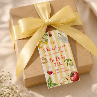 Étiquettes-cadeau La Dolce Vita Fête de Mariage Italienne Merci
