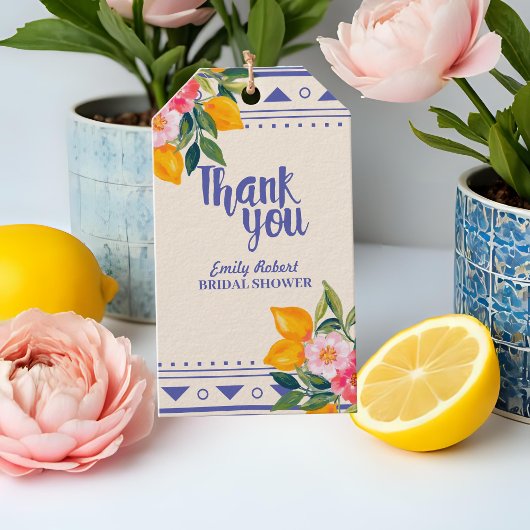 Étiquettes-cadeau La Dolce Vita Lemon Fête des mariées florale Favor