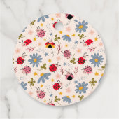 Étiquettes Cadeau La fête d'anniversaire de Ladybug Floral (Dos)