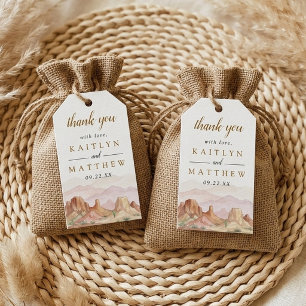 Étiquettes-cadeau La gamme de mariage désertique à l'aquarelle -