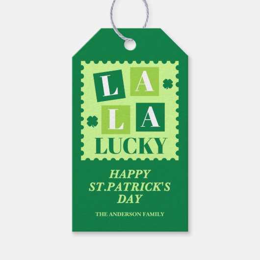 Étiquettes-cadeau La La Lucky Saint-Patrick (Devant)