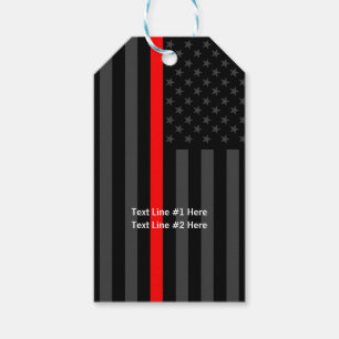 Étiquettes-cadeau La ligne rouge mince du drapeau américain personn