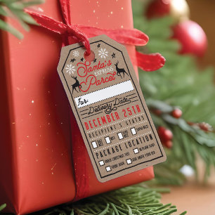 Étiquettes-cadeau La livraison exprès Père Noël de colis de Pè