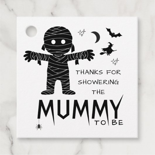 Étiquettes Cadeau La maman doit être Halloween Baby shower Merci (Devant)