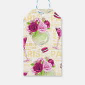 Étiquettes-cadeau La mode Bourgogne et Paris rose (Dos)