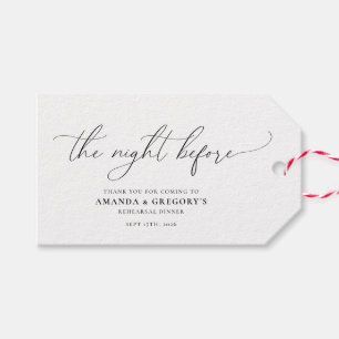 Étiquettes-cadeau La Nuit Avant Le Dîner De La Répétition Mariage