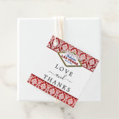 Étiquettes Cadeau La Parties scintillant Damask Las Vegas Mariage Co (En situation)