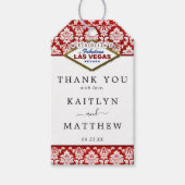 Étiquettes-cadeau La Parties scintillant Damask Las Vegas Mariage Co (Devant)
