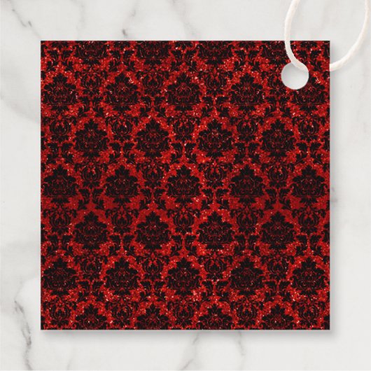 Étiquettes Cadeau La Parties scintillant Damask Las Vegas Mariage Co (Dos)