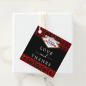 Étiquettes Cadeau La Parties scintillant Damask Las Vegas Mariage Co (En situation)