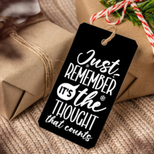 ÉTIQUETTES-CADEAU LA PENSÉE QUI COMPTE DRÔLE DE NOËL NOIR