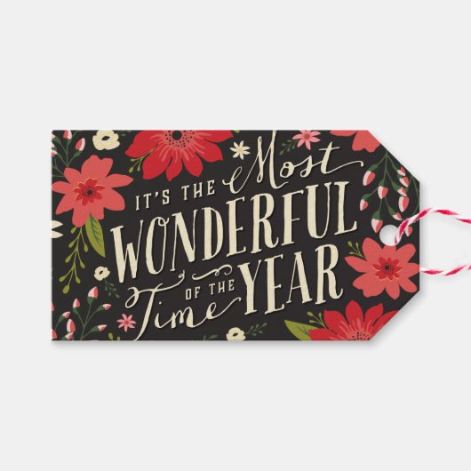 Étiquettes-cadeau La période la plus merveilleuse de l'année Fête Fl (Devant (Horizontal))