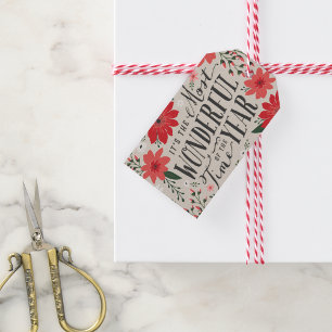 Étiquettes-cadeau La période la plus merveilleuse de l'année Fête Fl