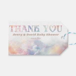 Étiquettes-cadeau La pluie d'arc-en-ciel Cloud Nine Baby Shower nuag