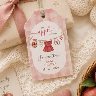 Étiquettes-cadeau La prunelle de nos yeux corde à linge rose poussié