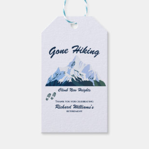 Étiquettes-cadeau La Retraite est partie Randonnée Montagnes neigeus