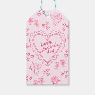 Étiquettes-cadeau La Saint-Valentin Galentine Rose Féminin