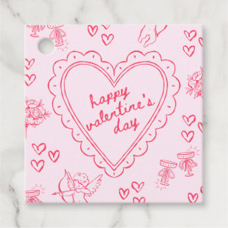 Étiquettes Cadeau La Saint-Valentin Galentine Rose Féminin