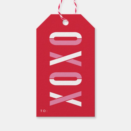Étiquettes-cadeau La Saint-Valentin XOXO | (Devant)