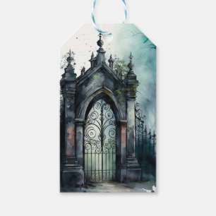 Étiquettes-cadeau La série de portes du cimetière gothique Design 11