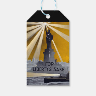 Étiquettes-cadeau La torche de la statue de la Liberté et la marine 