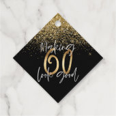 Étiquettes Cadeau La typographie moderne or anniversaire merci faveu (Dos)