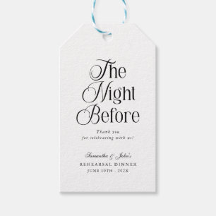 Étiquettes-cadeau La veille du dîner de répétition Remerciements