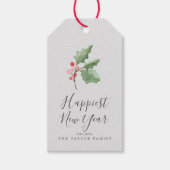 Étiquettes-cadeau La verdure de Noël Bonne année | Gris (Devant)